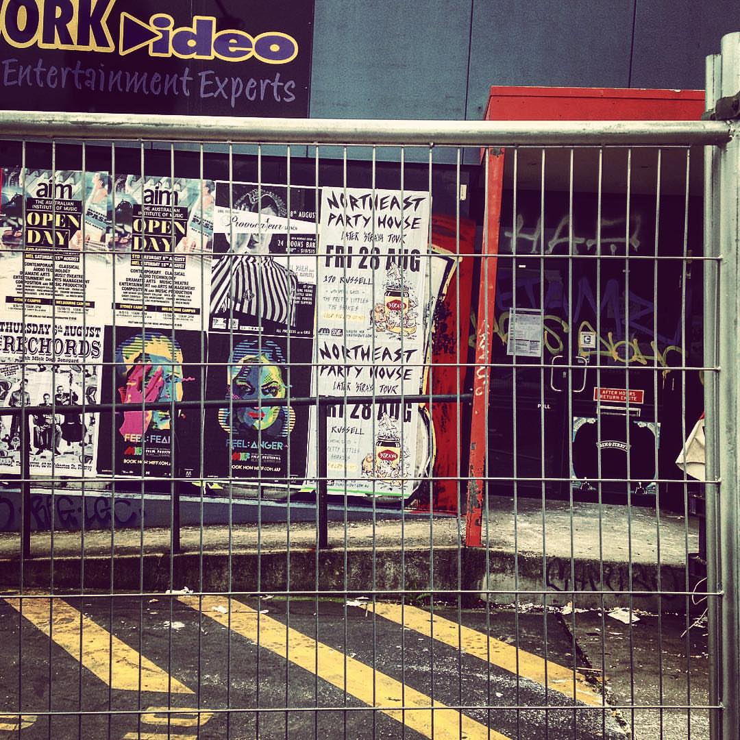 See that sign? The one on the door several metres from the fence? It's a liquor license notice for public display. I feel I may be the only member of the public to actually notice it.