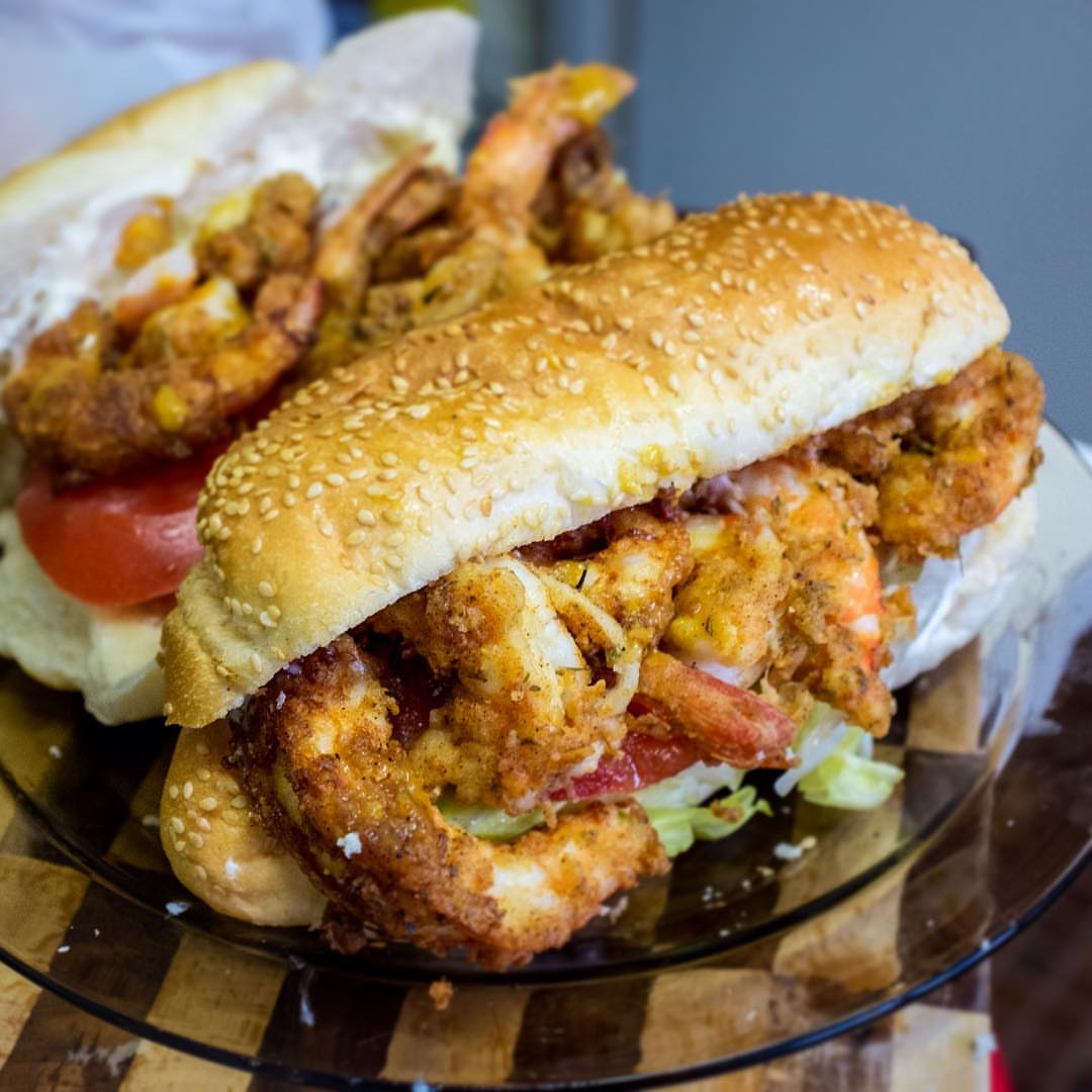 Leftover prawns = Po'boys for lunch
