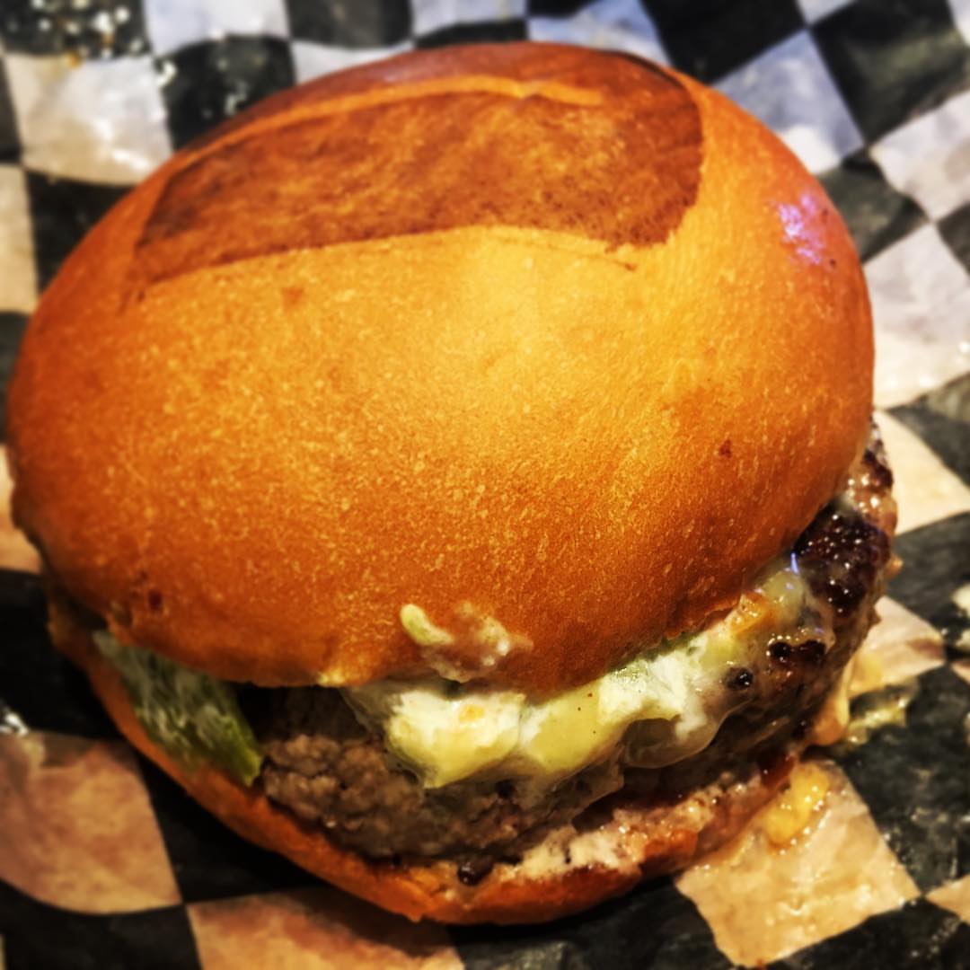 Roasted chili burger from Umami... 'medium rare' turned out to be more rare than medium, which is not reassuring from an airport food court.