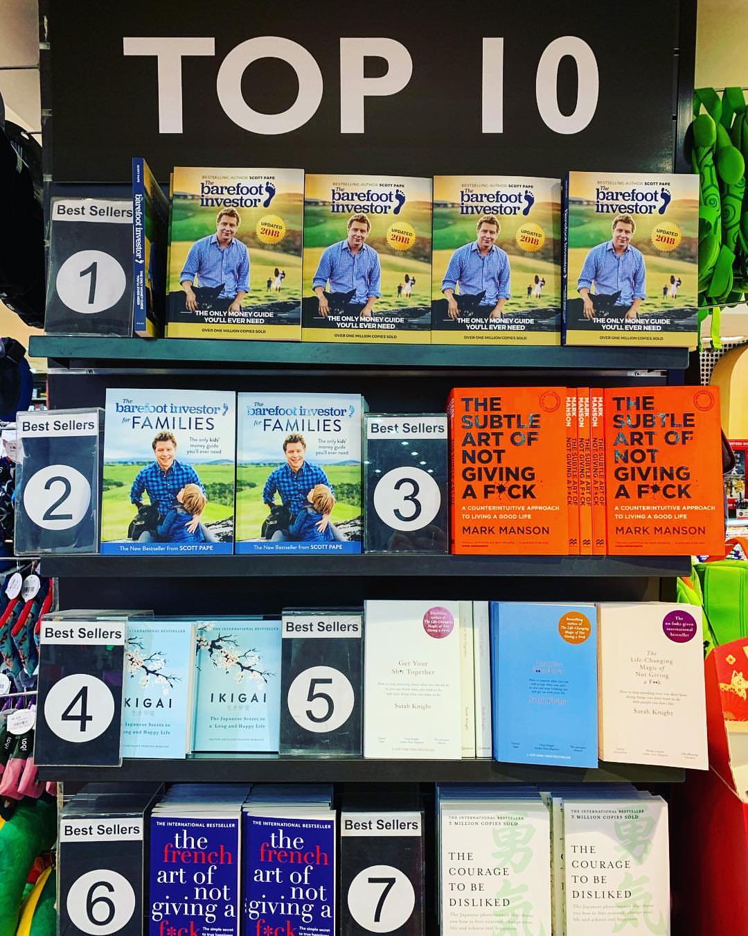 There aren’t actually 10 books here... just three: two barefoot investors, something about not giving a f*ck, and how turning Japanese will make you happy.