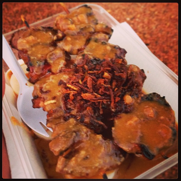 Lamb satays with rice cakes from Sari Rasa at the Mindil Beach Markets... most excellent!