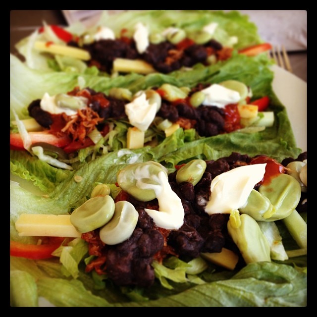 Italo-Tex-Mex San Choy Bow — aka whatever leftover veggies I could find in the fridge