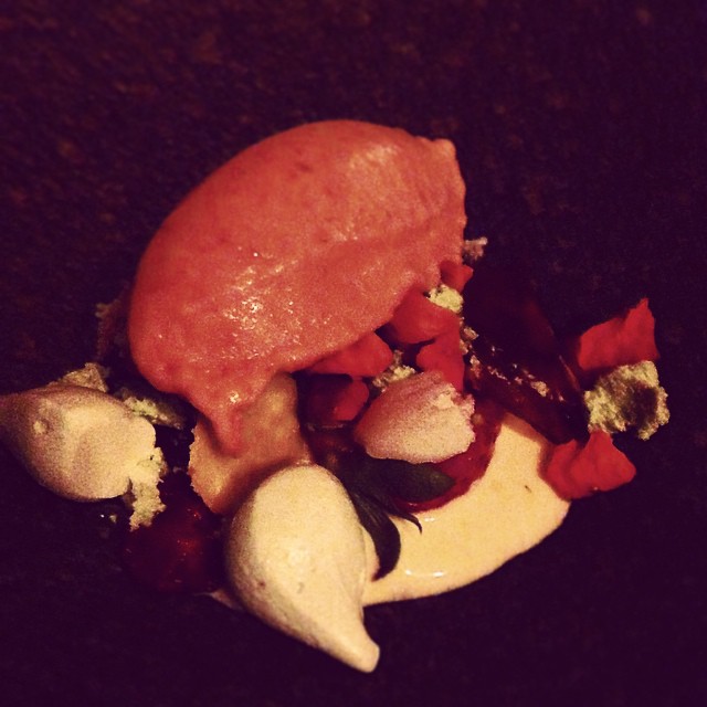 Strawberry, pine needles, cream, sour, sour, sours lambic.
