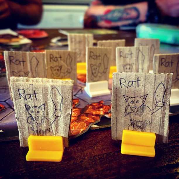 Someone forgot to bring the monster cards so I took the opportunity to draw us some new murder-rats
