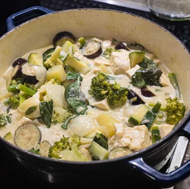 Amy’s amazing homemade tofu is now the star ingredient in my green curry.