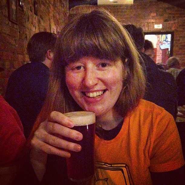 Amy with the legendary White Chocolate & Raspberry Pilsner…
