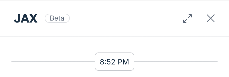 Screenshot of the JAX chat window header