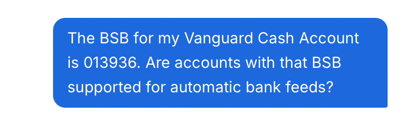 Screenshot of my fourth message asking whether BSB 013936 is supported.