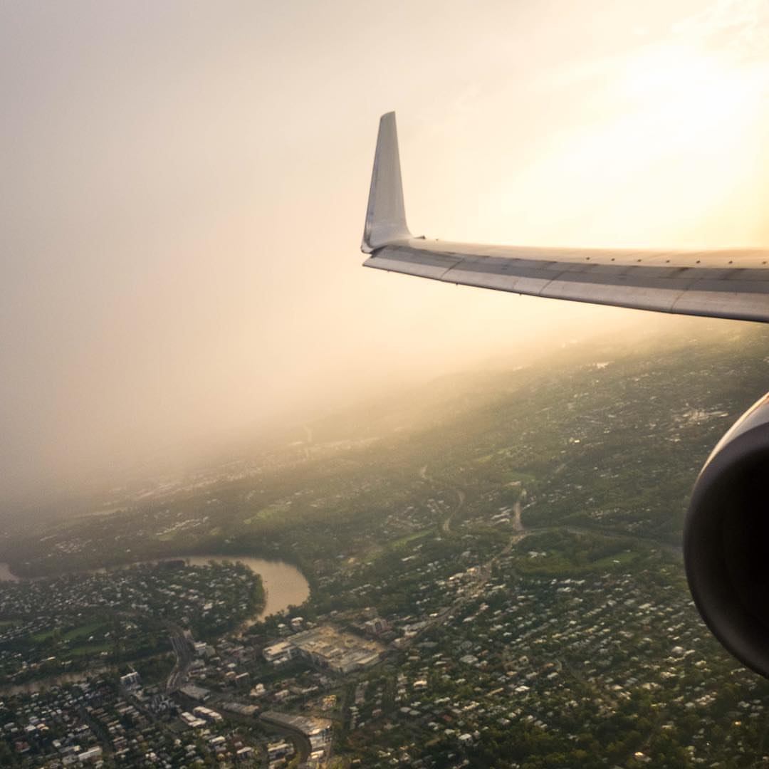 Sunset landing in Brisbane