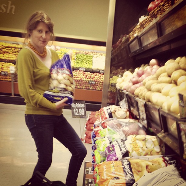 Amy in the potato showcase… tonight's bag: moonlight potatoes!
