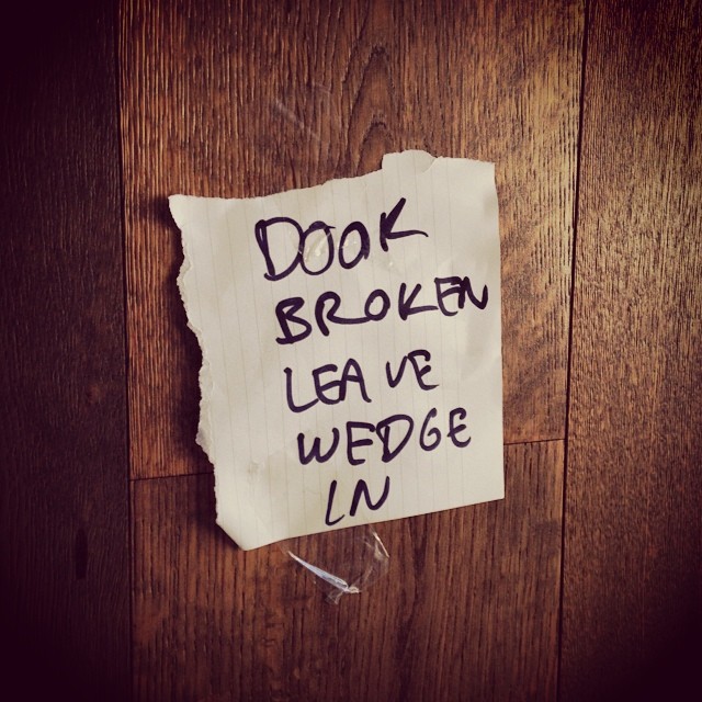 The door at Joulia Apartments is broken again.