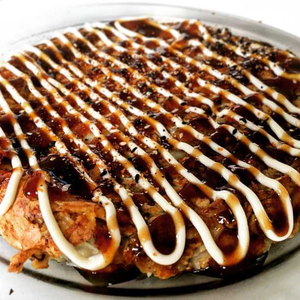 A fridge full of leftover veggies means it is okonomiyaki time!