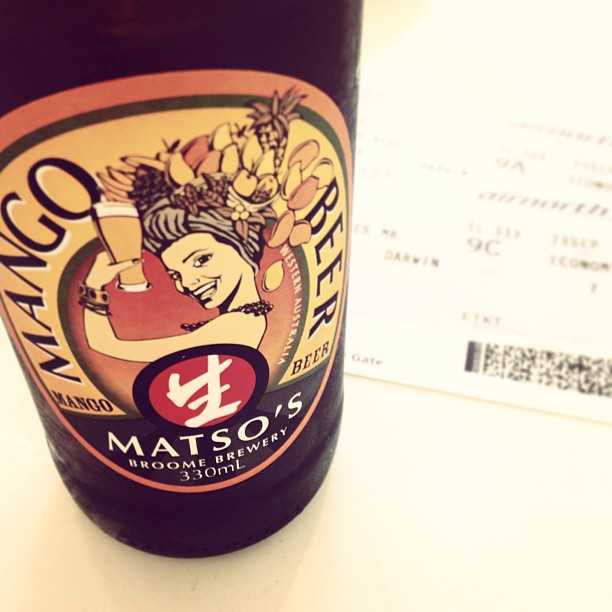 About to fly out from Kununurra… last chance to drink a mango beer!