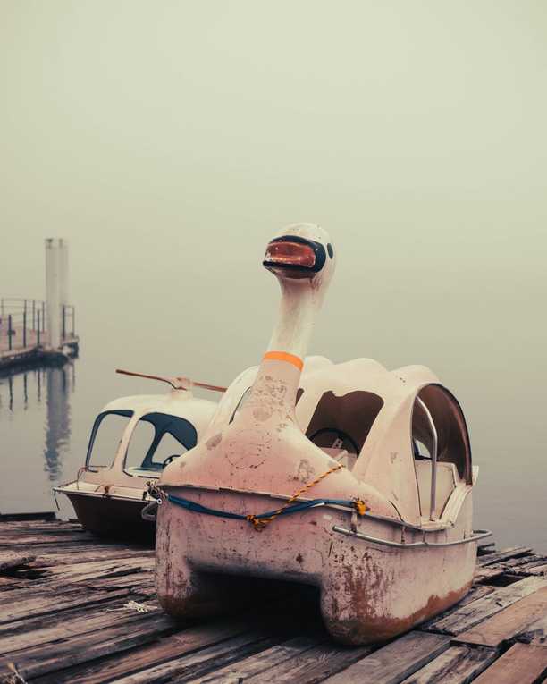 Foggy evening on Lake Chuzenji, Nikko